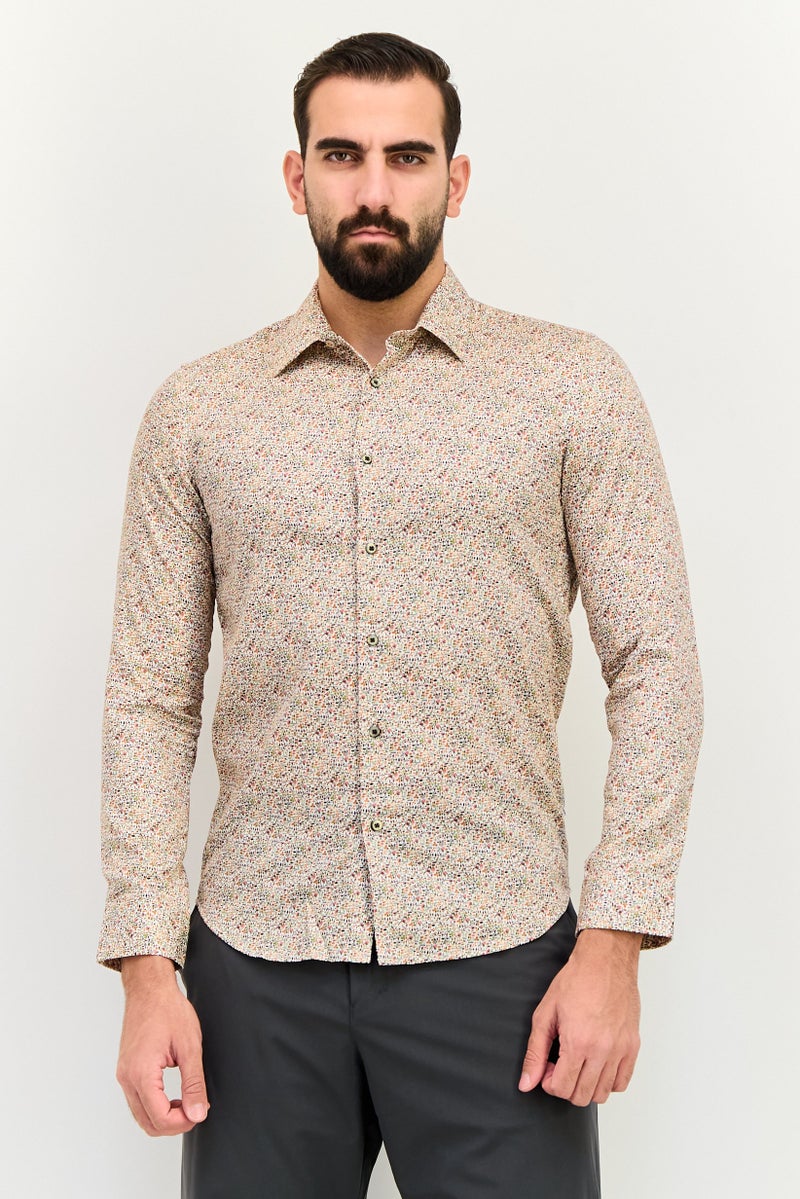 JACK & JONES قميص رجالي بأكمام طويلة بتصميم مطبوع نحيف، متعدد الألوان - Image 1