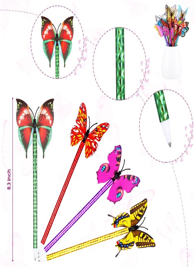 Spakon 36 Pcs Flower and Butterfly Pens Bulk Ballpoint Pens Butterfly Office Writing Supplies Floral Party Writing Pen Gifts for Home Classroom Teacher Student(Stylish Style) - Image 3