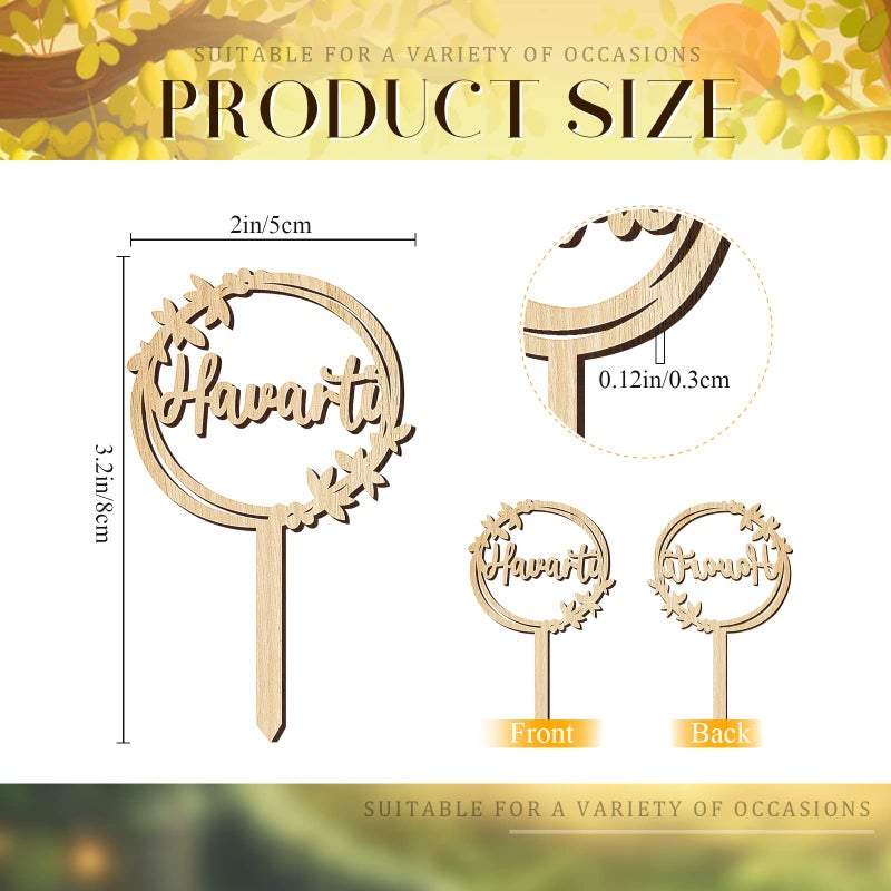 Yulejo 10 Packs Cheese Labels Markers for Charcuterie Board Cheese Markers Food for Buffet Picks for Christmas Wedding Birthday Party Cocktail Dinner Food (Wood) - Image 2