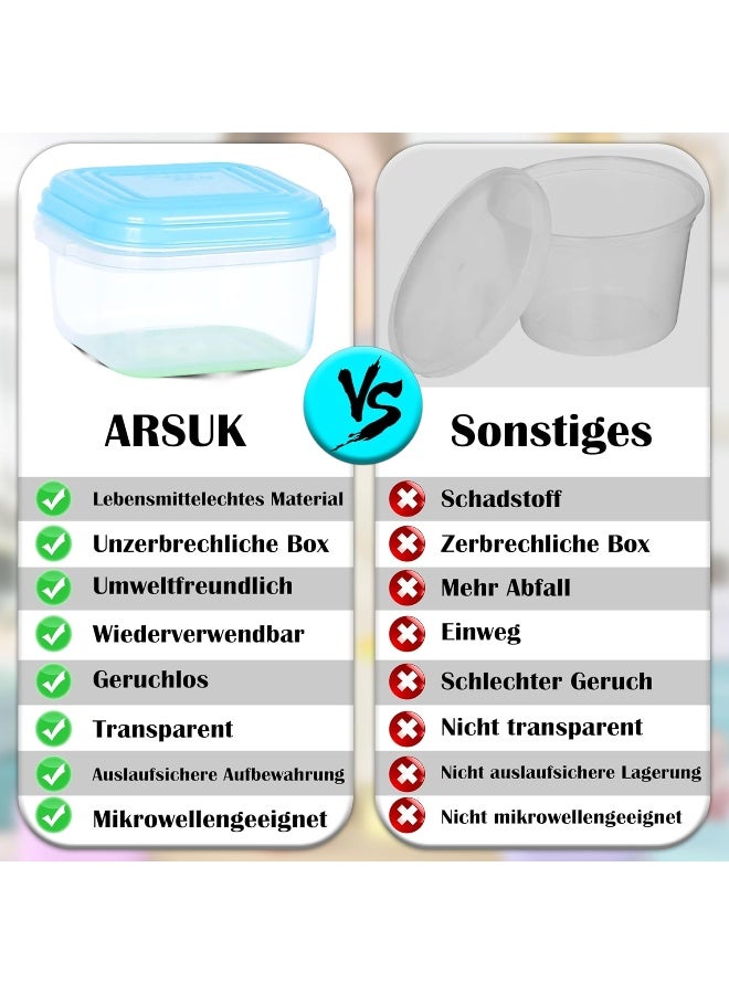 ARSUK Baby Food Storage Containers 120ml - Reusable Small Freezer Jars with Leak Proof Lids - Travel Friendly Baby Weaning Snack Pots - Dishwasher, Freezer  Microwave Safe, BPA Free (Pack of 8) - Image 5