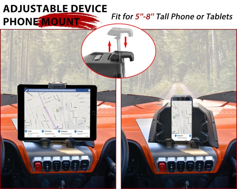 UTVSXPERT UTVXPERT Adjustable Electronic Device Tablet Phone Holder GPS Navigator Bracket Phone Mount with Storage Box for CFMOTO ZForce 950 Sport/HO/EX 2020-2024 Accessories - Image 3
