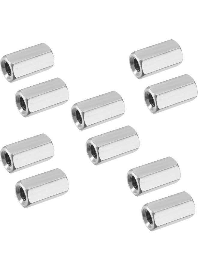 Royal Apex Stainless Steel Threaded Rod Connector Long Nuts Hexagonal Sleeve Coupling Fasteners For Fitting Bolts Studs Screws Etc.. 10Mm 10Pcs  - Image 1