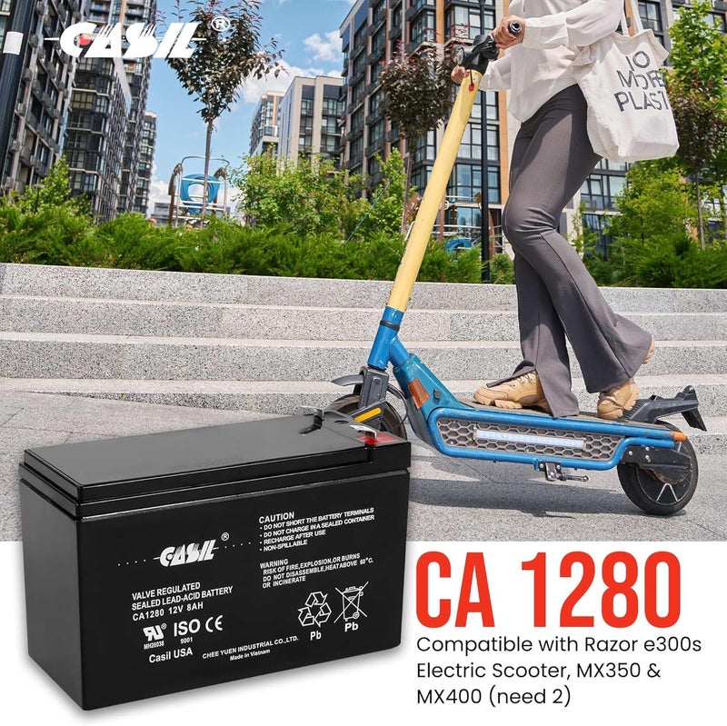 Casil 12v 8ah Battery for APC Back-UPS ES 750 – Compatible with BE750G, Smart UPS 750, SMT750, SUA750 – 12V SLA Battery for UPS ES 750 Backup Power Supply - Image 3