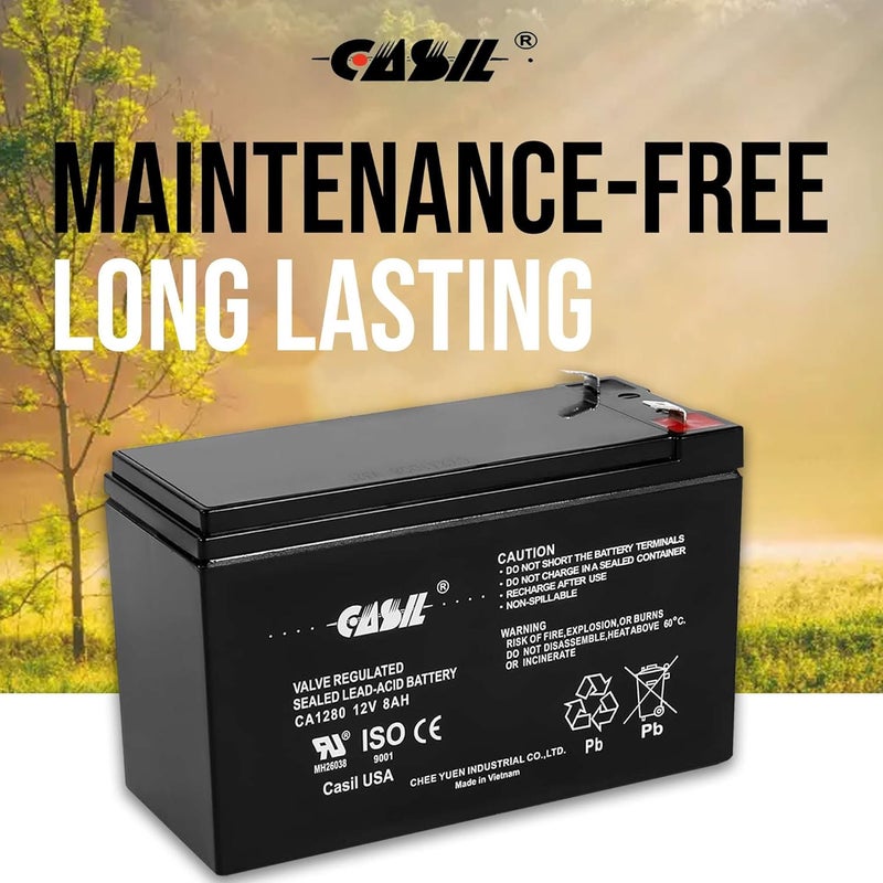 Casil 12v 8ah Battery for APC Back-UPS ES 750 – Compatible with BE750G, Smart UPS 750, SMT750, SUA750 – 12V SLA Battery for UPS ES 750 Backup Power Supply - Image 4