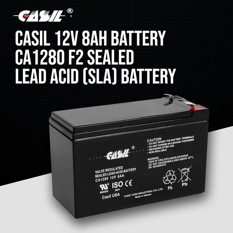Casil 12v 8ah Battery for APC Back-UPS ES 750 – Compatible with BE750G, Smart UPS 750, SMT750, SUA750 – 12V SLA Battery for UPS ES 750 Backup Power Supply - Image 2