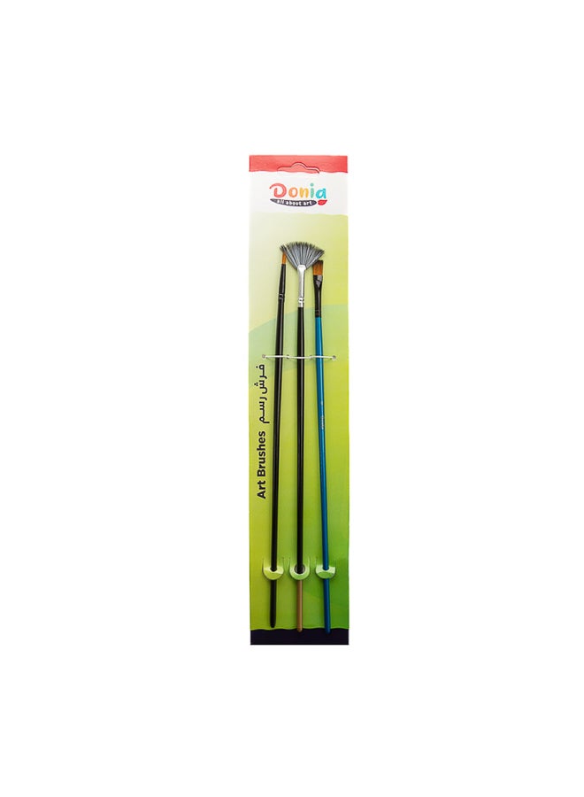 Donia Box of 12 Pack Professional Artist Paint Brush Set (Pack of 3 Brushes), Dozen Pack, Assorted Sizes for Acrylic Watercolor Oil Painting - Image 3