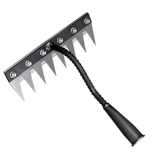 PANCA 8-Tine Garden Rake – Heavy-Duty Carbon Steel Handle for Soil Loosening, Weeding, Lawn & Yard Cleaning – Multipurpose Outdoor Gardening Tool (8 Teeth Rake) - Image 1