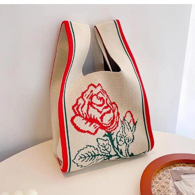 Knitted Bag, Women'S Knitted Handbag, Tote Bag, Portable Storage Bag For Going Out, Korean Style Gift Bag, Crossbody Bag - Image 5