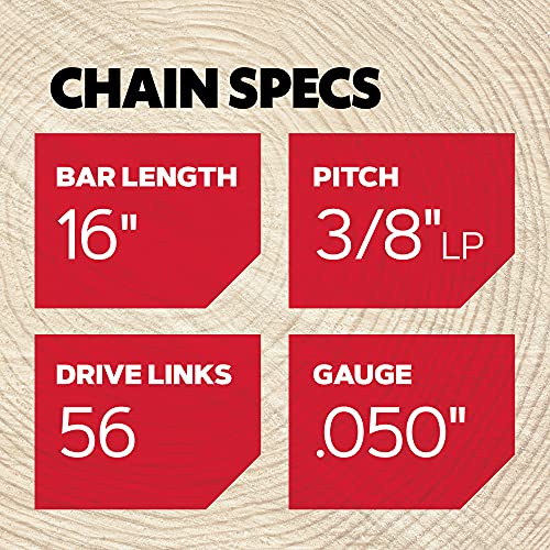 Oregon 3-Pack Chainsaw Chain 3/8" LP Pitch, .050" (1.3 mm) Gauge for 16" (40cm) Bar, 56 Drive Links – Low-kickback Replacement Saw Chain, Fits Husqvarna, Echo, Ryobi, Greenworks, Craftsman and more - Image 3