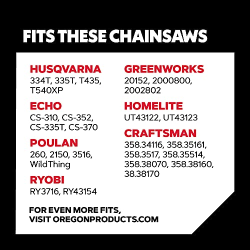 Oregon 3-Pack Chainsaw Chain 3/8" LP Pitch, .050" (1.3 mm) Gauge for 16" (40cm) Bar, 56 Drive Links – Low-kickback Replacement Saw Chain, Fits Husqvarna, Echo, Ryobi, Greenworks, Craftsman and more - Image 2