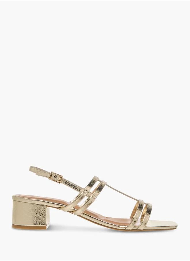 سيليست Womens Textured Slingback Sandals With Block Heels Ramadan Collection