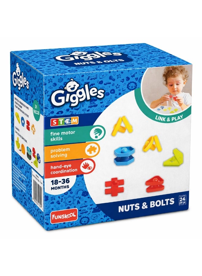 Funskool Nuts & Bolts Matching Game 24pcs | Shape & Color Sorting Toy for Kids | Fine Motor Skills & Hand-Eye Coordination Learning Set - Image 1