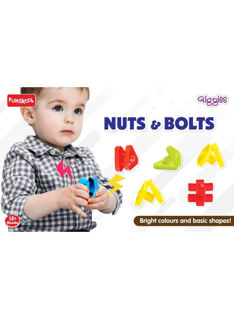 Funskool Nuts & Bolts Matching Game 24pcs | Shape & Color Sorting Toy for Kids | Fine Motor Skills & Hand-Eye Coordination Learning Set - Image 4