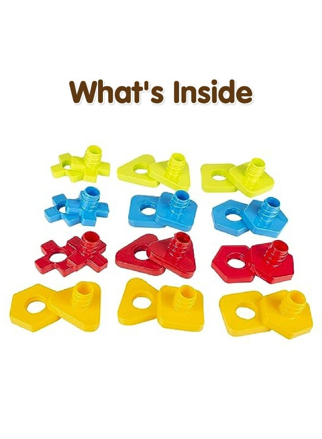 Funskool Nuts & Bolts Matching Game 24pcs | Shape & Color Sorting Toy for Kids | Fine Motor Skills & Hand-Eye Coordination Learning Set - Image 3
