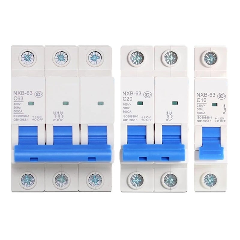NXB 63Z Mini Circuit Breaker 2 Pole 400V 6000A 1P 40A With Status Indicator White Blue - Image 5