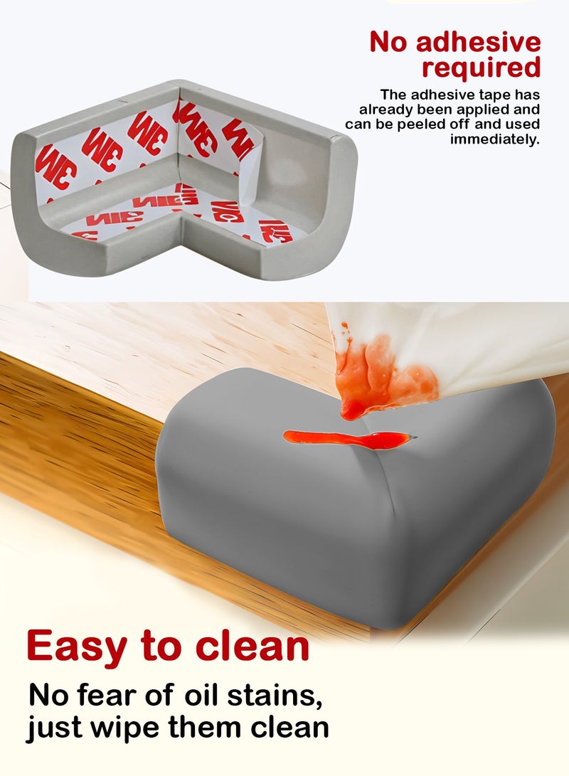 Baybee 10 PCs Baby Safety Corner Guards, Baby Proofing Corner Guards - 3mm Pre-Taped Corner Protectors -Child Safety Edge Cushion Guards for Sharp Edges Protector of Furniture Grey - Image 3