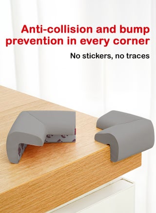 Baybee 10 PCs Baby Safety Corner Guards, Baby Proofing Corner Guards - 3mm Pre-Taped Corner Protectors -Child Safety Edge Cushion Guards for Sharp Edges Protector of Furniture Grey - view 5