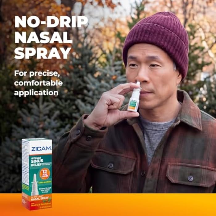 Zicam Intense Sinus Relief No-Drip Nasal Spray, 0.50 Fl Oz - Image 2