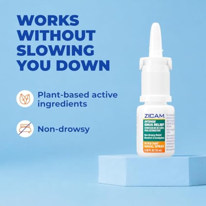 Zicam Intense Sinus Relief No-Drip Nasal Spray, 0.50 Fl Oz - Image 4