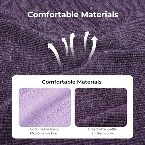 HomeTop Women's Lightweight Waffle Slippers with Memory Foam Indoor House Shoes Cloudy Lilac,9 US - Image 5