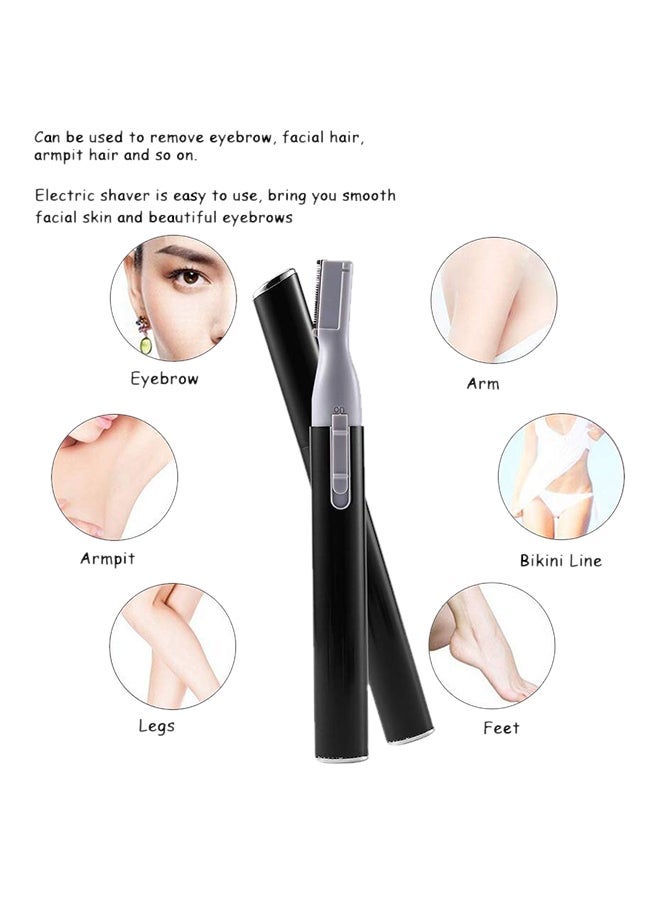 NIBEMINENT Portable Electric Eyebrow Trimmer Black - Image 2