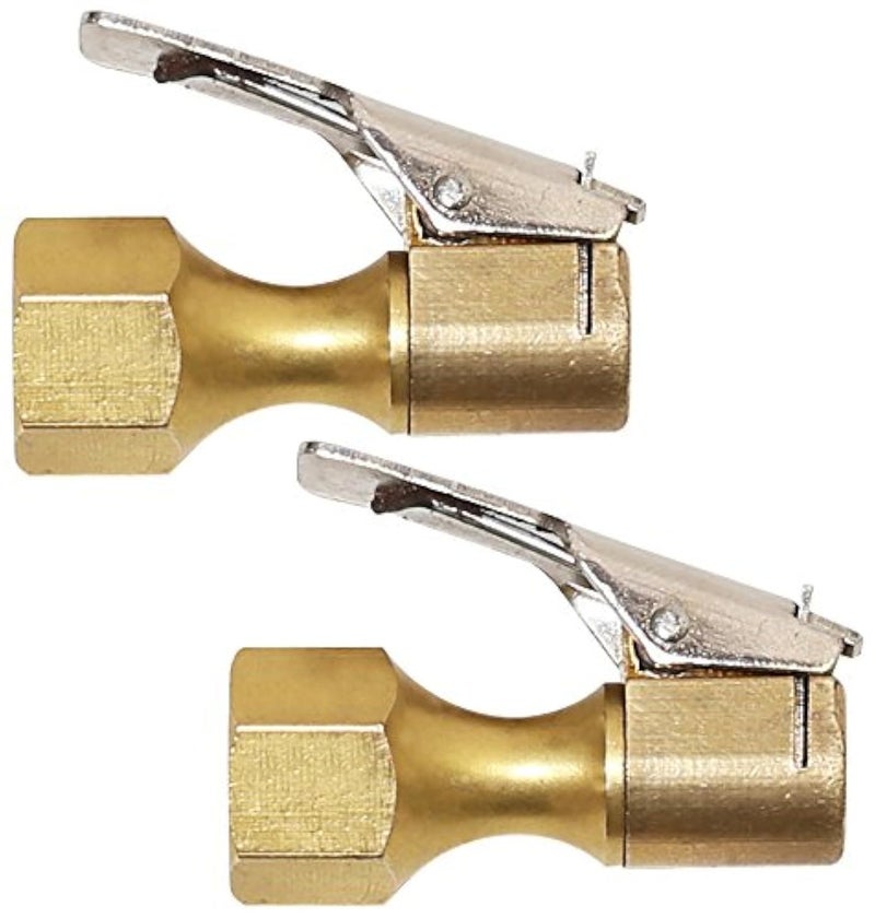 EPAuto 2 Pack Open Flow Straight Lock-On Air Chuck with Clip for Tire Inflator - Image 1