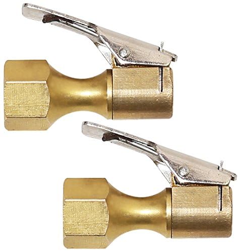 EPAuto 2 Pack Open Flow Straight Lock-On Air Chuck with Clip for Tire Inflator - Image 2