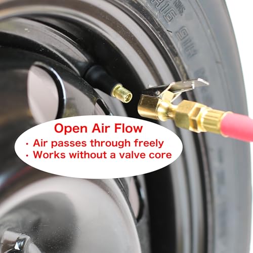 EPAuto 2 Pack Open Flow Straight Lock-On Air Chuck with Clip for Tire Inflator - Image 3