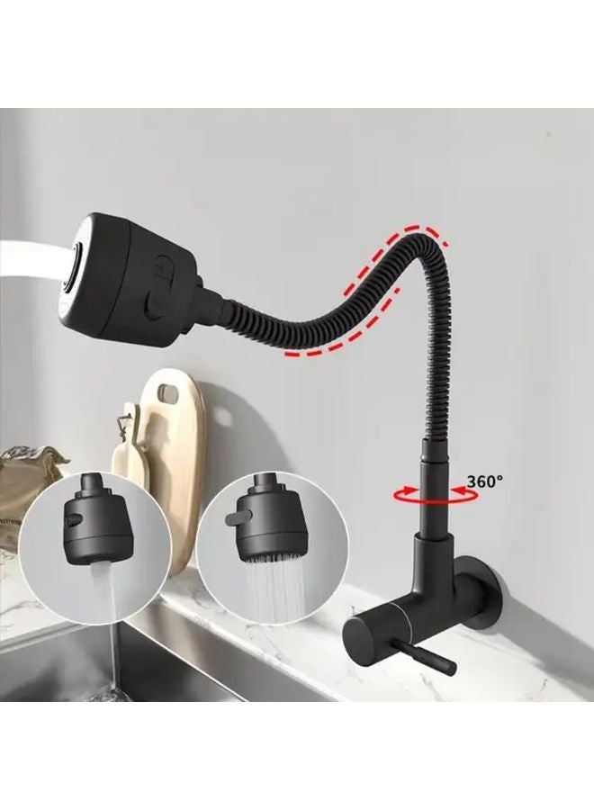 Heavy Duty Wall Mounted Kitchen Faucet 360 Rotating Nozzle Adjustable Spray Head Easy Install - Image 3