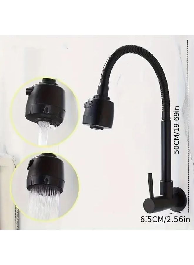 Heavy Duty Wall Mounted Kitchen Faucet 360 Rotating Nozzle Adjustable Spray Head Easy Install - Image 2