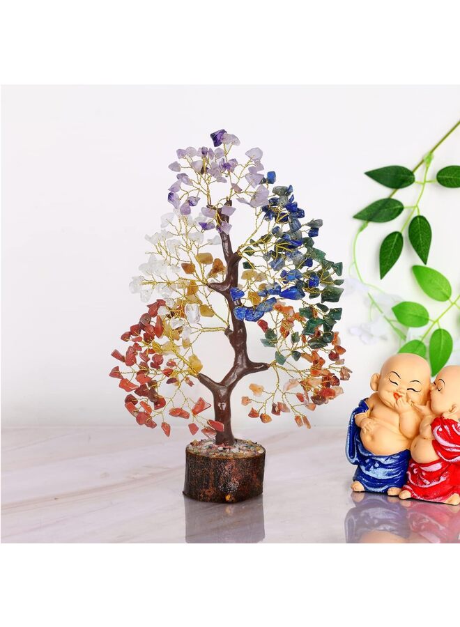 يُسلِّم شجرة الحياة ذات السبع شاكرات، والبلورات والأحجار العلاجية، وهدايا أعياد الميلاد للنساء - شجرة الكريستال للطاقة الإيجابية، وديكور المنزل والمكتب، والهدايا الروحية للنساء - Image 3