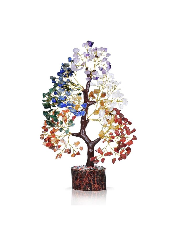 يُسلِّم شجرة الحياة ذات السبع شاكرات، والبلورات والأحجار العلاجية، وهدايا أعياد الميلاد للنساء - شجرة الكريستال للطاقة الإيجابية، وديكور المنزل والمكتب، والهدايا الروحية للنساء - Image 1