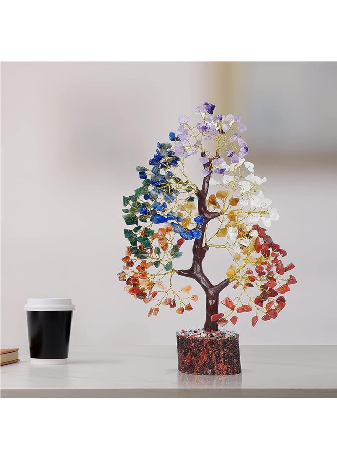 يُسلِّم شجرة الحياة ذات السبع شاكرات، والبلورات والأحجار العلاجية، وهدايا أعياد الميلاد للنساء - شجرة الكريستال للطاقة الإيجابية، وديكور المنزل والمكتب، والهدايا الروحية للنساء - Image 4