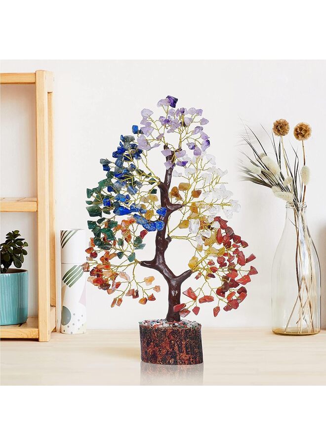 يُسلِّم شجرة الحياة ذات السبع شاكرات، والبلورات والأحجار العلاجية، وهدايا أعياد الميلاد للنساء - شجرة الكريستال للطاقة الإيجابية، وديكور المنزل والمكتب، والهدايا الروحية للنساء - Image 5