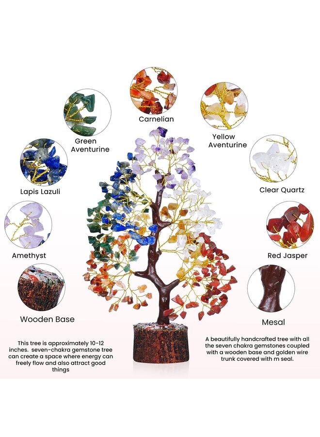 يُسلِّم شجرة الحياة ذات السبع شاكرات، والبلورات والأحجار العلاجية، وهدايا أعياد الميلاد للنساء - شجرة الكريستال للطاقة الإيجابية، وديكور المنزل والمكتب، والهدايا الروحية للنساء - Image 2
