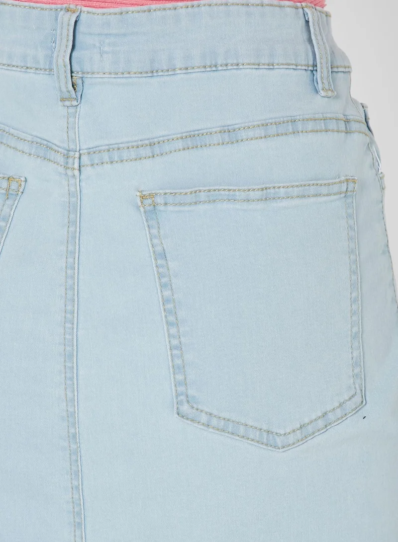 boohoo Denim Midi Skirt