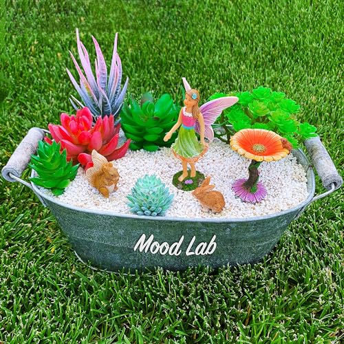 Mood Lab Fairy Garden Kit - Miniature Figurines & Accessories - Flower Set of 4 pcs - for Outdoor or House Decor - Image 5