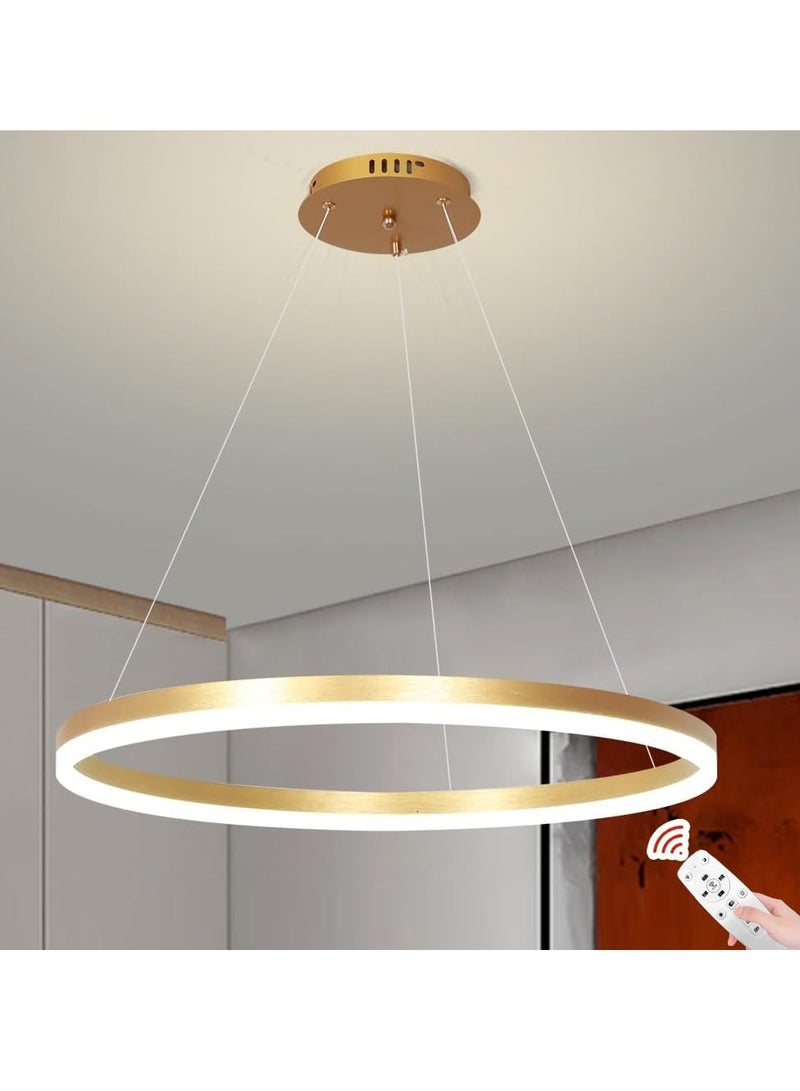 YATAI LIGHTING Modern Led Gold Chandelier, 1 Ring Contemporary Led Chandelier Circular Pendant Light, Dimmable Hanging Ceiling Light Fixture for Living Dining Room Bedroom Staircase Foyer, 3000-6000K,34W. - Image 1