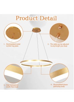 Modern Led Gold Chandelier, 1 Ring Contemporary Led Chandelier Circular Pendant Light, Dimmable Hanging Ceiling Light Fixture for Living Dining Room Bedroom Staircase Foyer, 3000-6000K,34W. - pzsku/Z6B9A60522DCAF9666751Z/45/_/1704724300/74001a69-6c06-456c-bd3c-a6f04eba2795