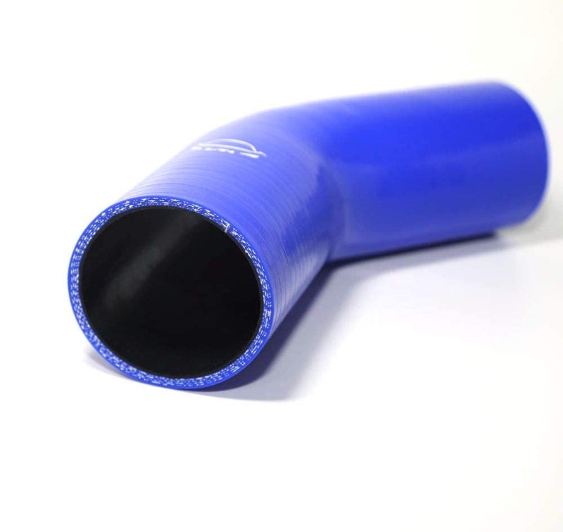 TenkeAuto 4-Ply Reinforced 45 Degree 2.75" ID Elbow Silicone Hose Coupler for Turbo/Intercooler/Piping (BLUE 2.75'') - Image 2