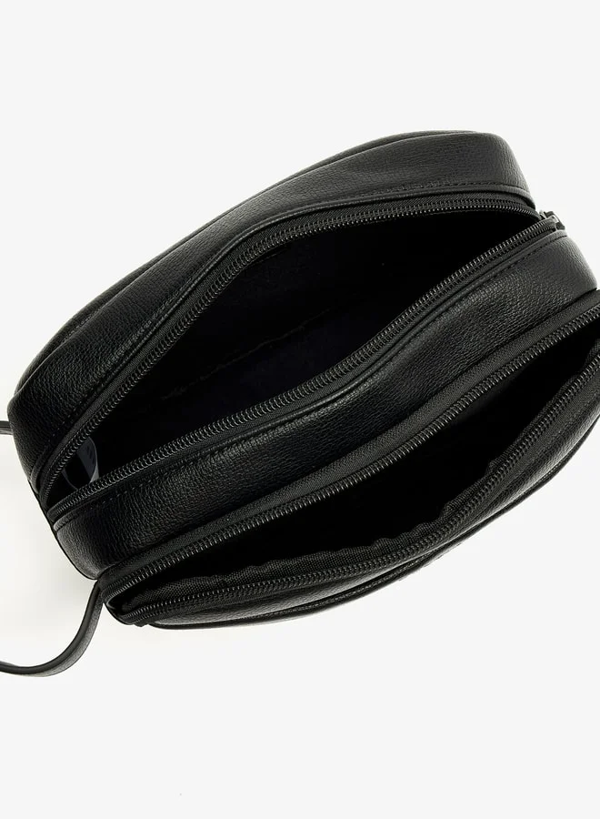 DUCHINI Men's Solid Pouch with Zip Closure and Wristlet Strap