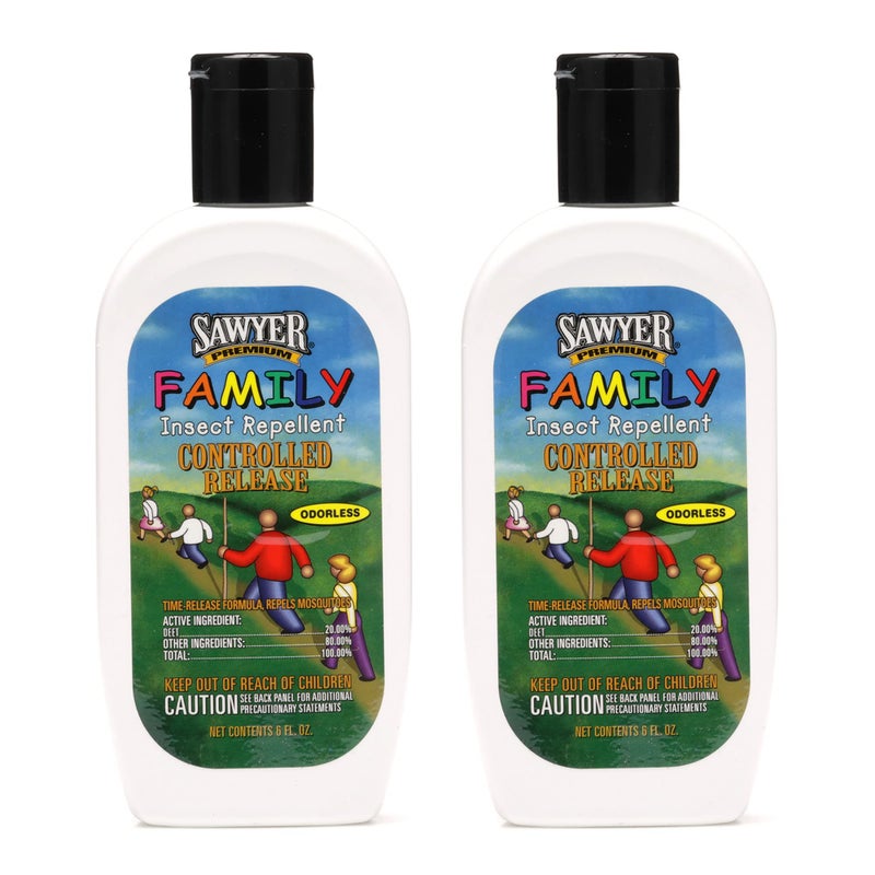 Sawyer Products 20% DEET Premium Family Insect Repellent Controlled Release White 6 Fl Oz (Pack of 2)