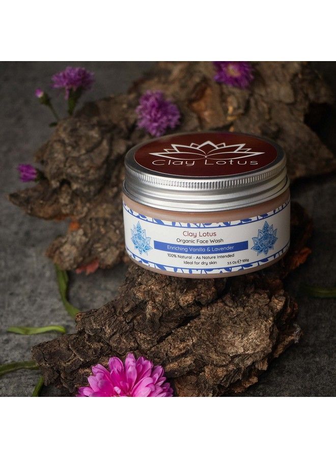 Clay Lotus Organic Face Wash For Dry Mature Skin. Antiaging Natural Cleanser Hydrates & Reduces Wrinkles To Restore Radiance. Vegan Formula  - Image 4