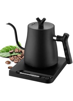 HOOKOR Electric Gooseneck Kettle,Stainless Steel Electric Water Kettle & Coffee Kettle with Temperature Indicate,1000W Quick Heating Constant Temperature, Auto Shut Off, Touch Screen Panel (Black)  - Image 1