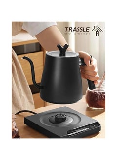 HOOKOR Electric Gooseneck Kettle,Stainless Steel Electric Water Kettle & Coffee Kettle with Temperature Indicate,1000W Quick Heating Constant Temperature, Auto Shut Off, Touch Screen Panel (Black)  - Image 4