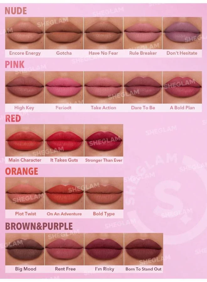 شيجلام Dynamatte Boom Long Lasting Matte Lipstick-Bold Type