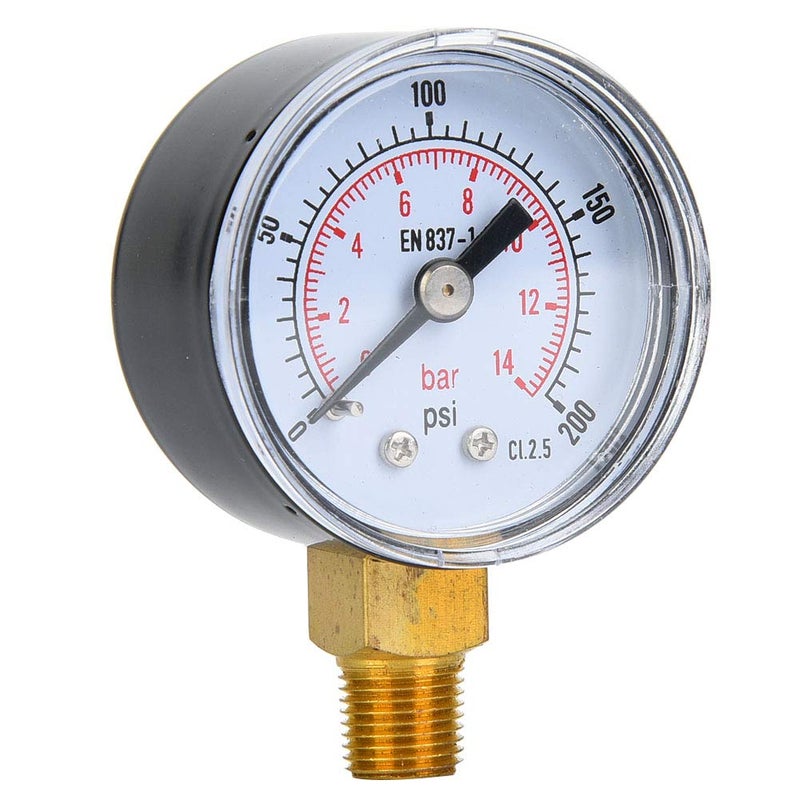 Mechanical Pressure Gauge 1 8 Inch BSPT Bottom Mount Transparent Dial 0 30 Psi 0 2 Bar - Image 5