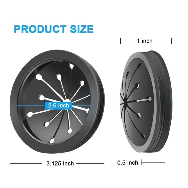 Dincerpen 3 Inch Garbage Disposal Splash Guard with Garbage Disposal Cover for Sink, Rubber Garbage Disposal Drain Cover and Food Waste Disposal Splash Guard for Whirlaway, Waste King, and GE Models - Image 2