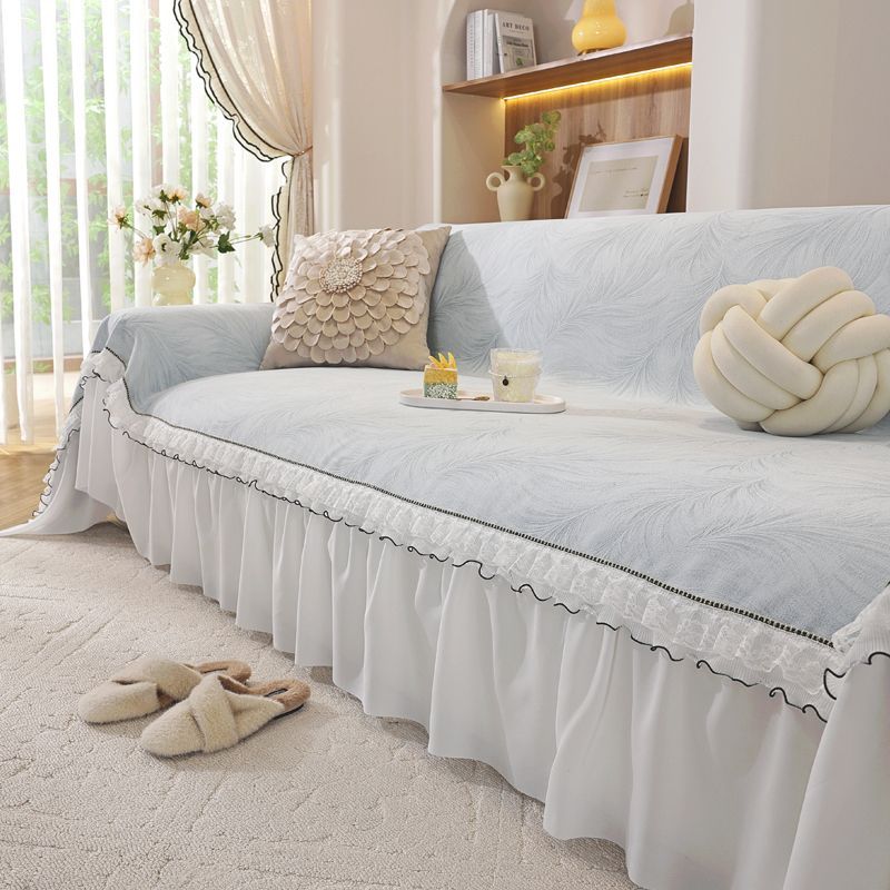 CME Ruffled Sofa Cushion Cover, Classic Elegant Style, Premium Anti-Slip and Scratch-Resistant Sofa Slipcover - Image 1