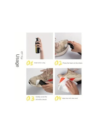 Shoe and Sneaker Cleaner Kit, Easy Detergent for Sneakers Athletic Shoes - Water-Free Foam Sneaker Cleaner with Shoe Brush and Shoe Cloth Easy, Gentle Rub Design | 3 in 1 Stain Remover Spray Removes Dirt, Grime and Grass - view 2